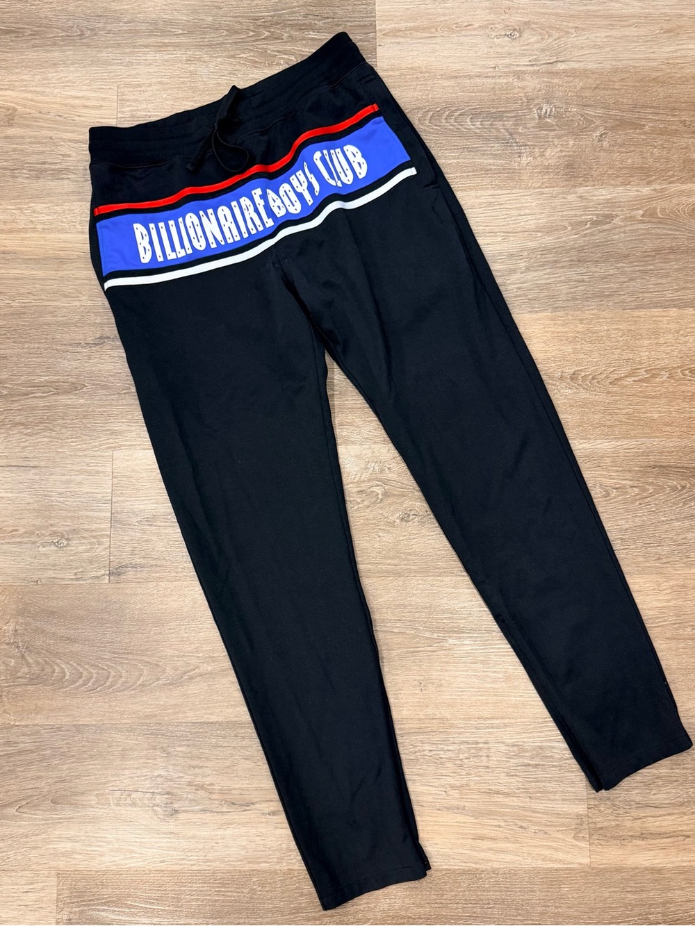 Billionaire Boys Club Black Joggers with Blue, Red & White Waistband